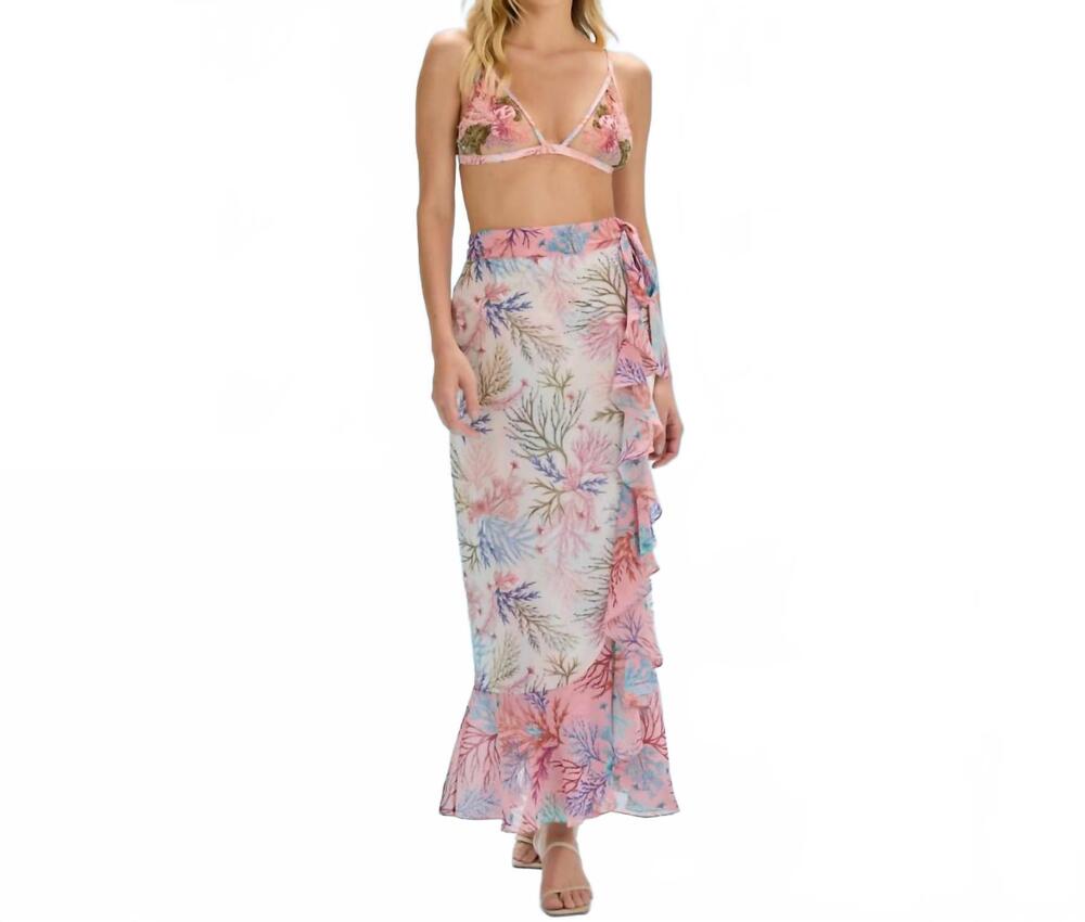 NEW PATBO seaweed beach skirt in off white/pink